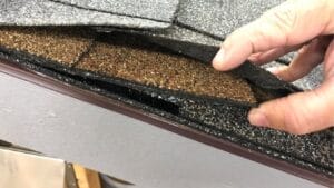 up close picture of a roof with double layering shingles
